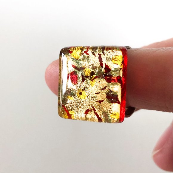 Adjustable Murano Glass Ring - Picture 5 of 13